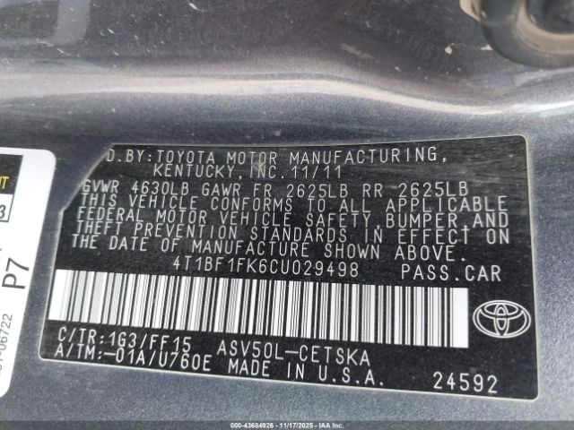 Toyota Camry Se Image 12