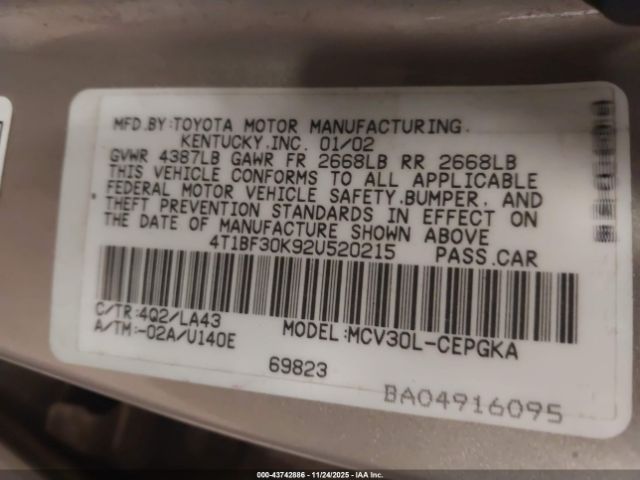 Toyota Camry Xle V6 Image 9