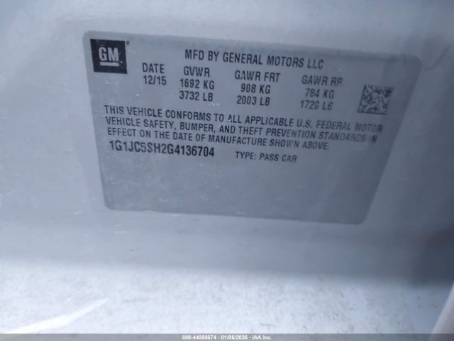 Chevrolet Sonic Lt Auto Image 6